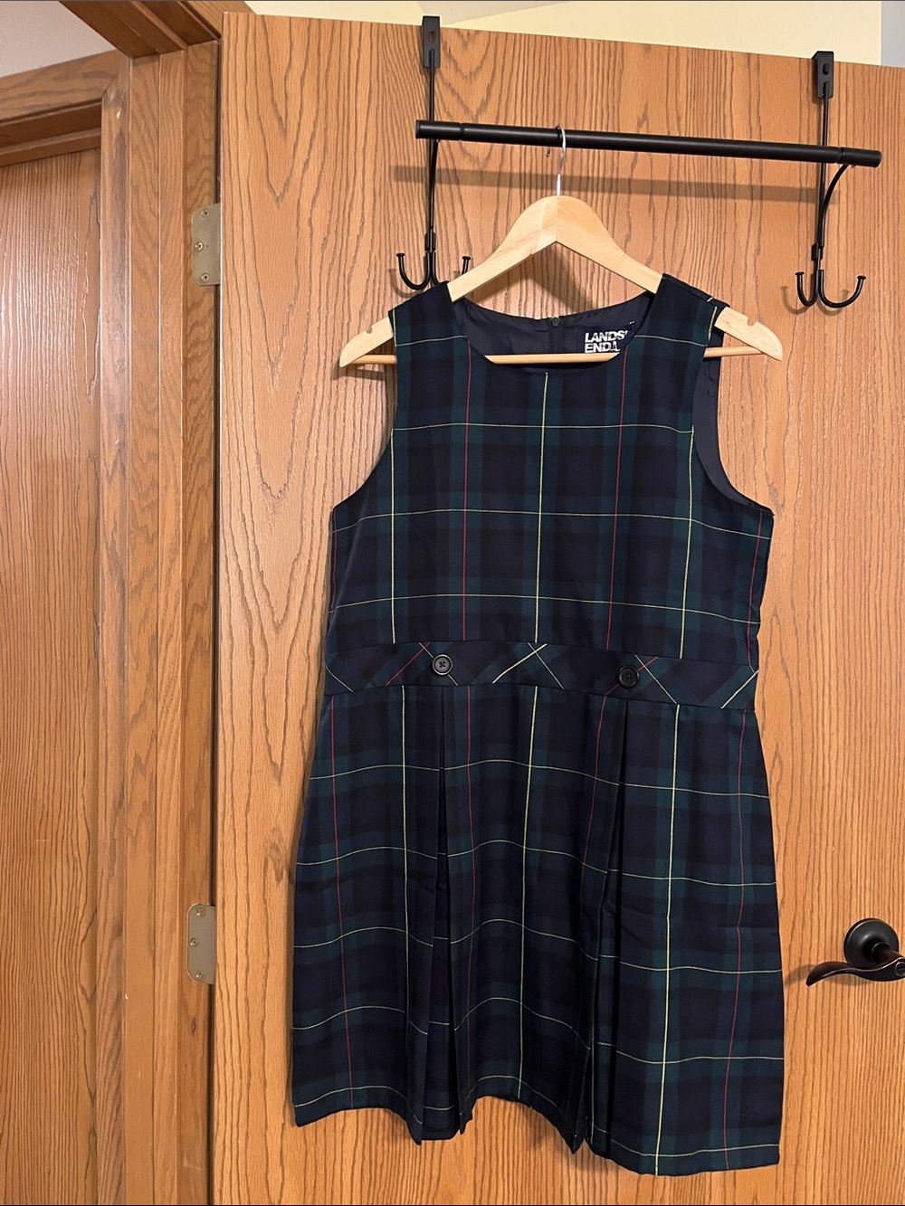 NWOT Lands' End Sz 14+ Hunter/Classic Navy Plaid School Jumper Uniform
